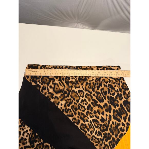 Lucy Paris Leopard Color Block Pleated Midi Skirt Size M  Artsy - Picture 10 of 12